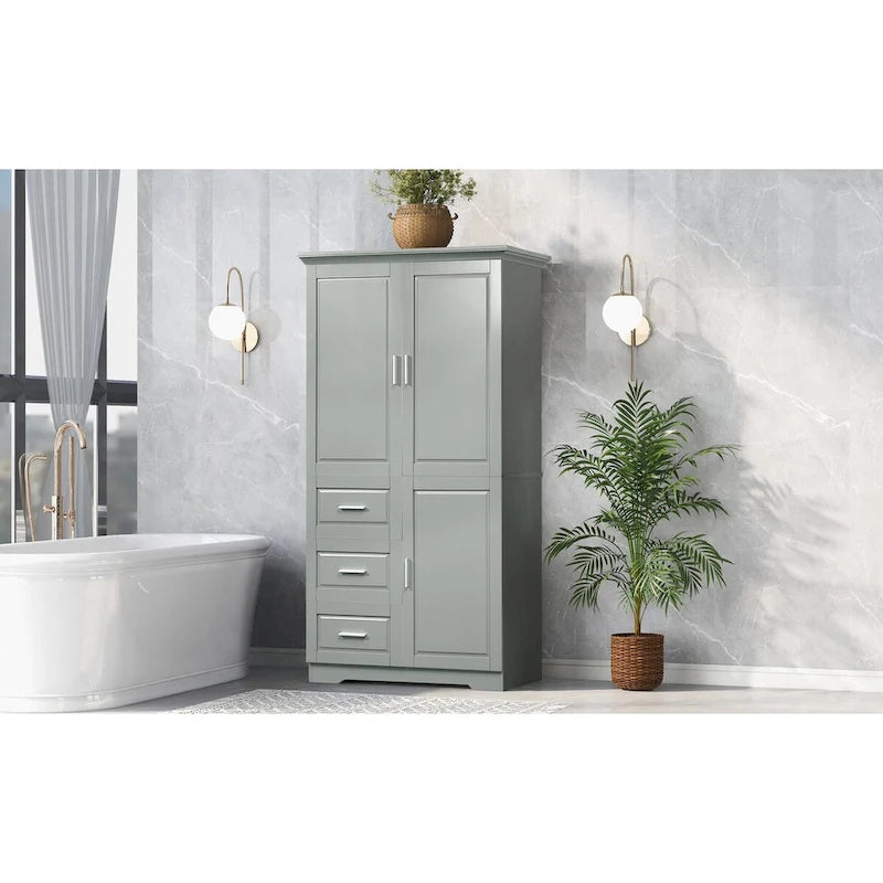 Armoire de rangement de salle de bain avec portes