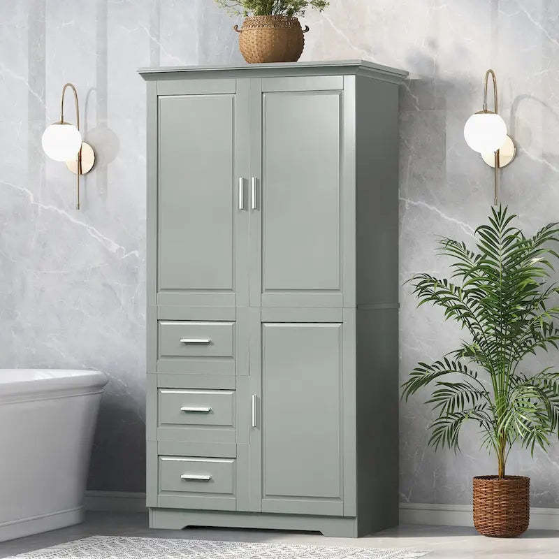 Armoire de rangement de salle de bain avec portes