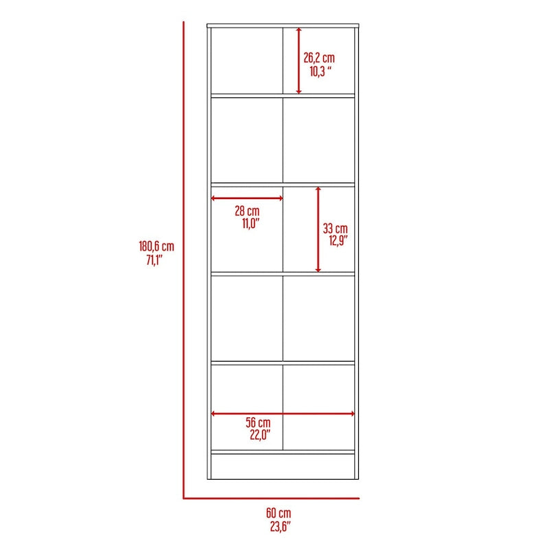 Armoire à linge autoportante à 5 étagères, 23,6 po L x 71,1 po H
