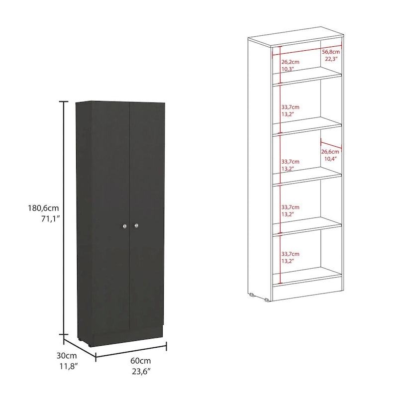 Armoire à linge autoportante à 5 étagères, 23,6 po L x 71,1 po H