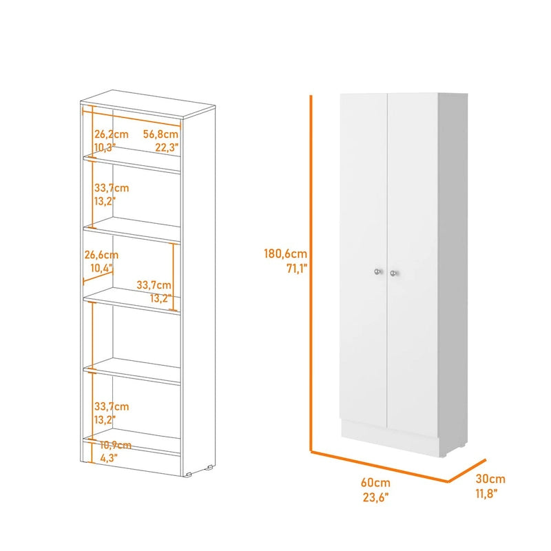 Armoire à linge autoportante à 5 étagères, 23,6 po L x 71,1 po H