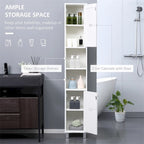 Armoire de rangement haute pour salle de bain avec miroir, armoire colonne autoportante