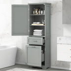 Armoire à linge de 33 cm (L) x 51 cm (P) x 173 cm (H) avec deux tiroirs de tailles différentes et une étagère réglable