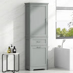 Armoire à linge de 33 cm (L) x 51 cm (P) x 173 cm (H) avec deux tiroirs de tailles différentes et une étagère réglable