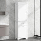 Armoire à linge de 33 cm (L) x 51 cm (P) x 173 cm (H) avec deux tiroirs de tailles différentes et une étagère réglable