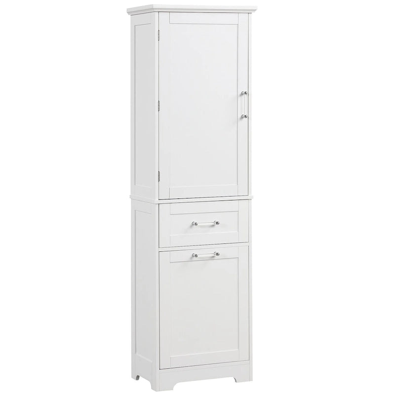 Armoire à linge de 33 cm (L) x 51 cm (P) x 173 cm (H) avec deux tiroirs de tailles différentes et une étagère réglable