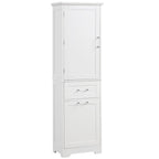 Armoire à linge de 33 cm (L) x 51 cm (P) x 173 cm (H) avec deux tiroirs de tailles différentes et une étagère réglable