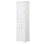 Armoire à linge de 33 cm (L) x 51 cm (P) x 173 cm (H) avec deux tiroirs de tailles différentes et une étagère réglable