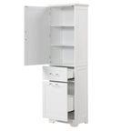 Armoire à linge de 33 cm (L) x 51 cm (P) x 173 cm (H) avec deux tiroirs de tailles différentes et une étagère réglable