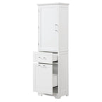 Armoire à linge de 33 cm (L) x 51 cm (P) x 173 cm (H) avec deux tiroirs de tailles différentes et une étagère réglable