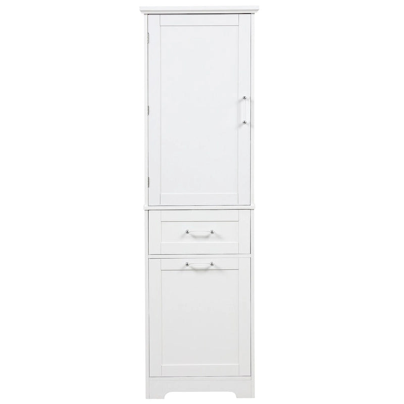 Armoire à linge de 33 cm (L) x 51 cm (P) x 173 cm (H) avec deux tiroirs de tailles différentes et une étagère réglable