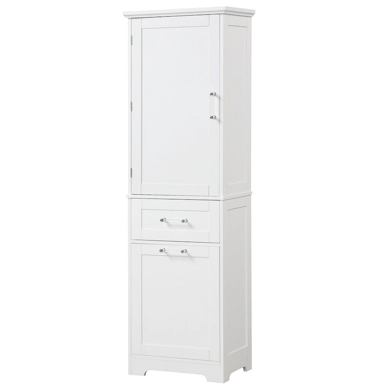 Armoire à linge de 33 cm (L) x 51 cm (P) x 173 cm (H) avec deux tiroirs de tailles différentes et une étagère réglable