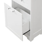 Armoire à linge de 33 cm (L) x 51 cm (P) x 173 cm (H) avec deux tiroirs de tailles différentes et une étagère réglable