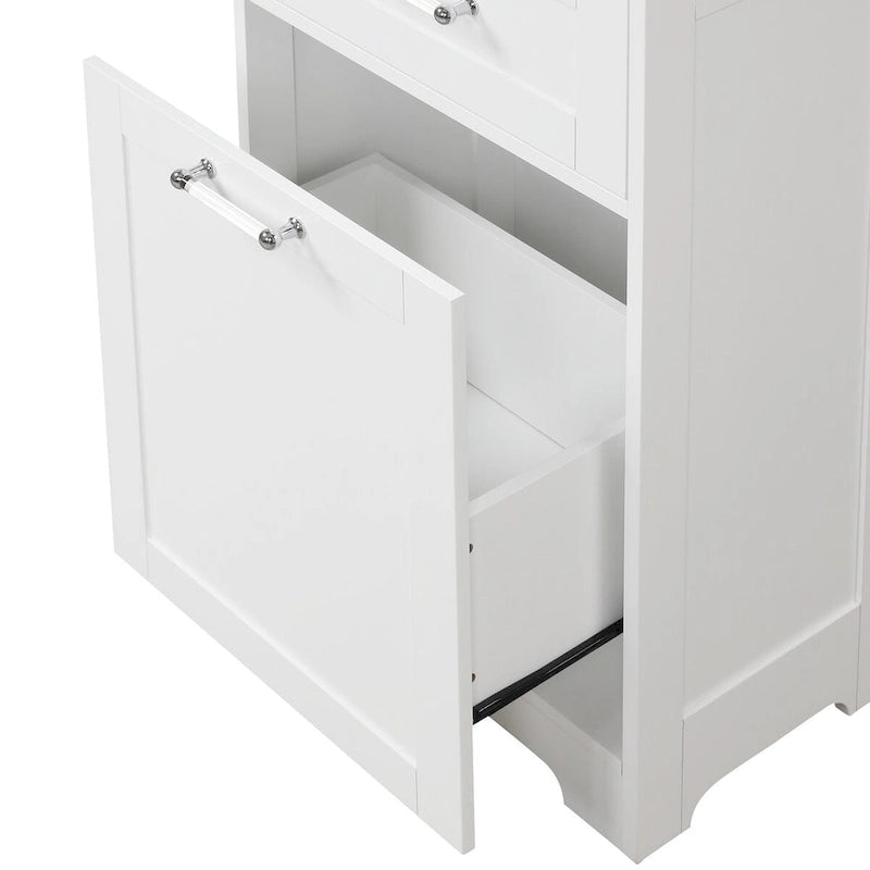 Armoire à linge de 33 cm (L) x 51 cm (P) x 173 cm (H) avec deux tiroirs de tailles différentes et une étagère réglable