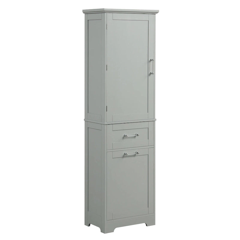 Armoire à linge de 33 cm (L) x 51 cm (P) x 173 cm (H) avec deux tiroirs de tailles différentes et une étagère réglable