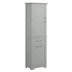 Armoire à linge de 33 cm (L) x 51 cm (P) x 173 cm (H) avec deux tiroirs de tailles différentes et une étagère réglable