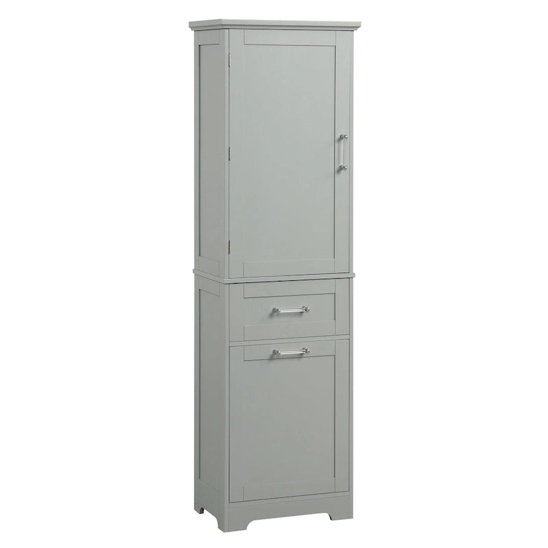 Armoire à linge de 33 cm (L) x 51 cm (P) x 173 cm (H) avec deux tiroirs de tailles différentes et une étagère réglable