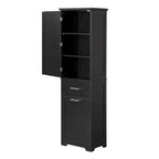 Armoire à linge de 33 cm (L) x 51 cm (P) x 173 cm (H) avec deux tiroirs de tailles différentes et une étagère réglable