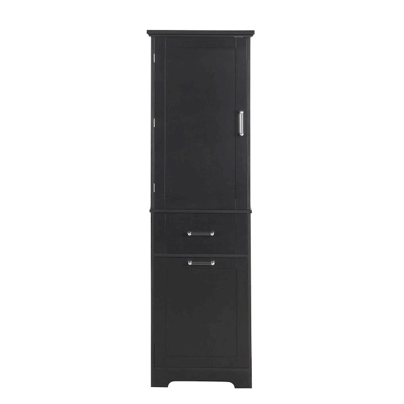 Armoire à linge de 33 cm (L) x 51 cm (P) x 173 cm (H) avec deux tiroirs de tailles différentes et une étagère réglable
