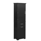 Armoire à linge de 33 cm (L) x 51 cm (P) x 173 cm (H) avec deux tiroirs de tailles différentes et une étagère réglable
