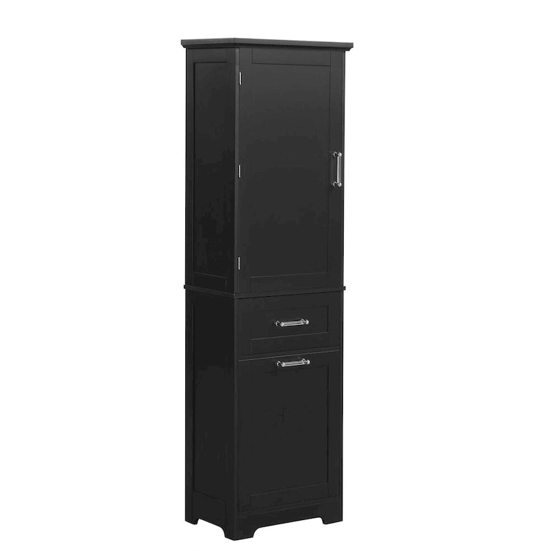 Armoire à linge de 33 cm (L) x 51 cm (P) x 173 cm (H) avec deux tiroirs de tailles différentes et une étagère réglable