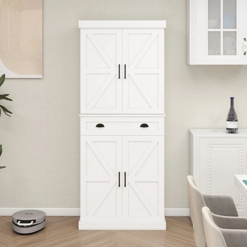 Armoire de rangement de cuisine 71 avec 4 portes, 1 tiroir et 2 étagères réglables