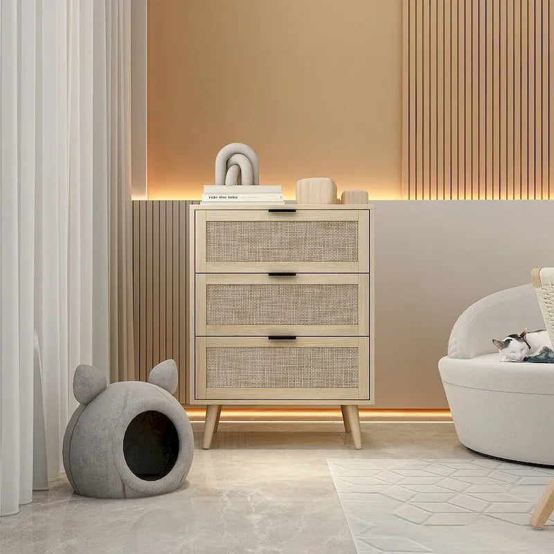 Table de chevet moderne à 3 tiroirs pour chambre ou salon - Non disponible