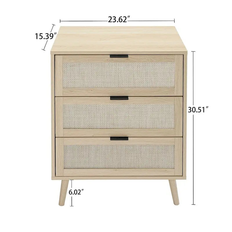 Table de chevet moderne à 3 tiroirs pour chambre ou salon - Non disponible