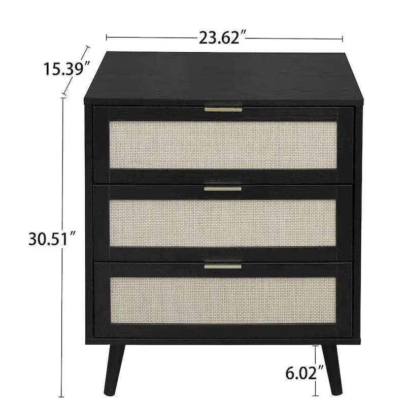Table de chevet moderne à 3 tiroirs pour chambre ou salon - Non disponible