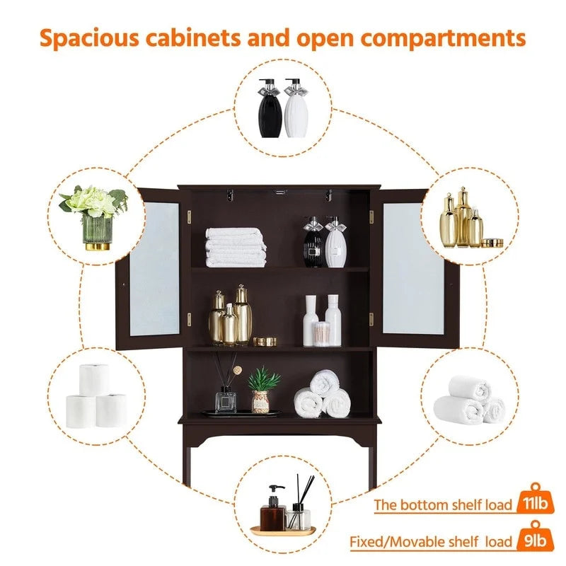 Armoire de rangement à installer au-dessus des toilettes - 9 cm (P) x 25 cm (L) x 66 cm (H)