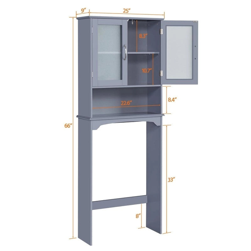 Armoire de rangement à installer au-dessus des toilettes - 9 cm (P) x 25 cm (L) x 66 cm (H)
