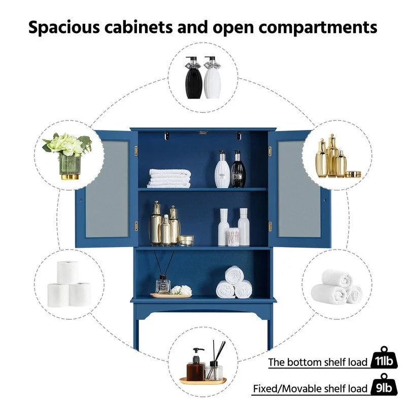 Armoire de rangement à installer au-dessus des toilettes - 9 cm (P) x 25 cm (L) x 66 cm (H)
