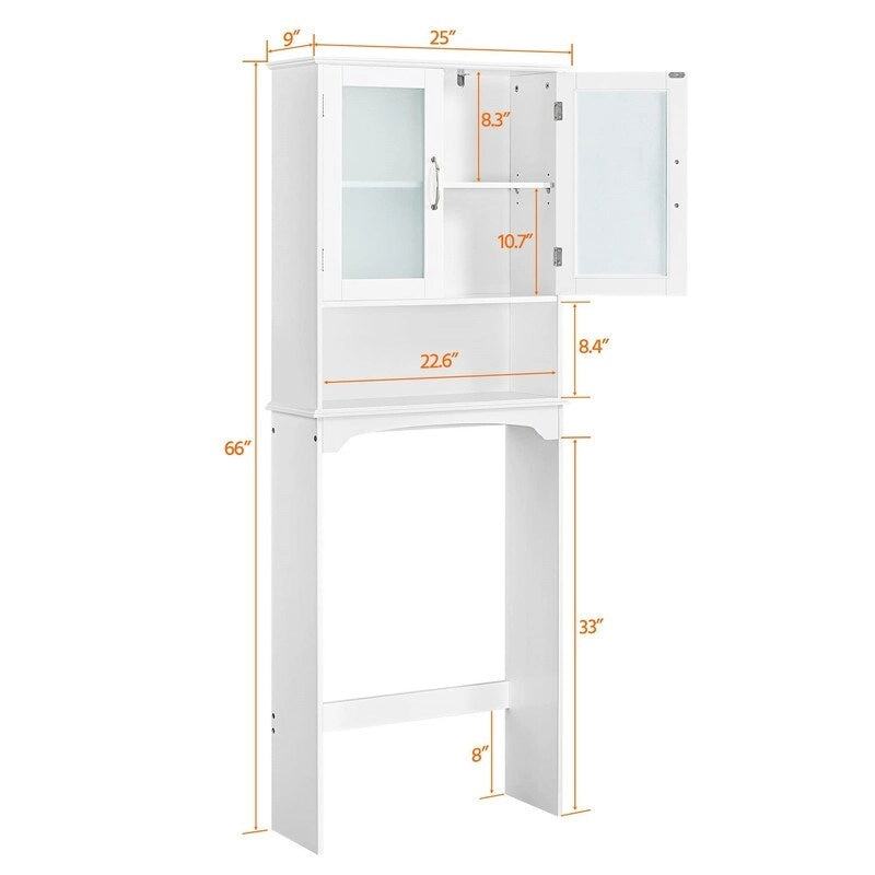 Armoire de rangement à installer au-dessus des toilettes - 9 cm (P) x 25 cm (L) x 66 cm (H)