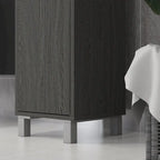 Armoire de rangement haute pour salle de bain Kleankin avec miroir, colonne de rangement autoportante en bois avec étagères réglables pour salle de bain