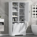 Meuble de rangement pour salle de bain avec tiroirs, panier à linge basculant, multiples espaces de rangement, étagère ouverte, étagère réglable