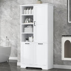 Meuble de rangement pour salle de bain avec tiroirs, panier à linge basculant, multiples espaces de rangement, étagère ouverte, étagère réglable