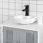 Meuble sous-évier à 2 portes, meuble de salle de bain sur colonne avec étagères réglables