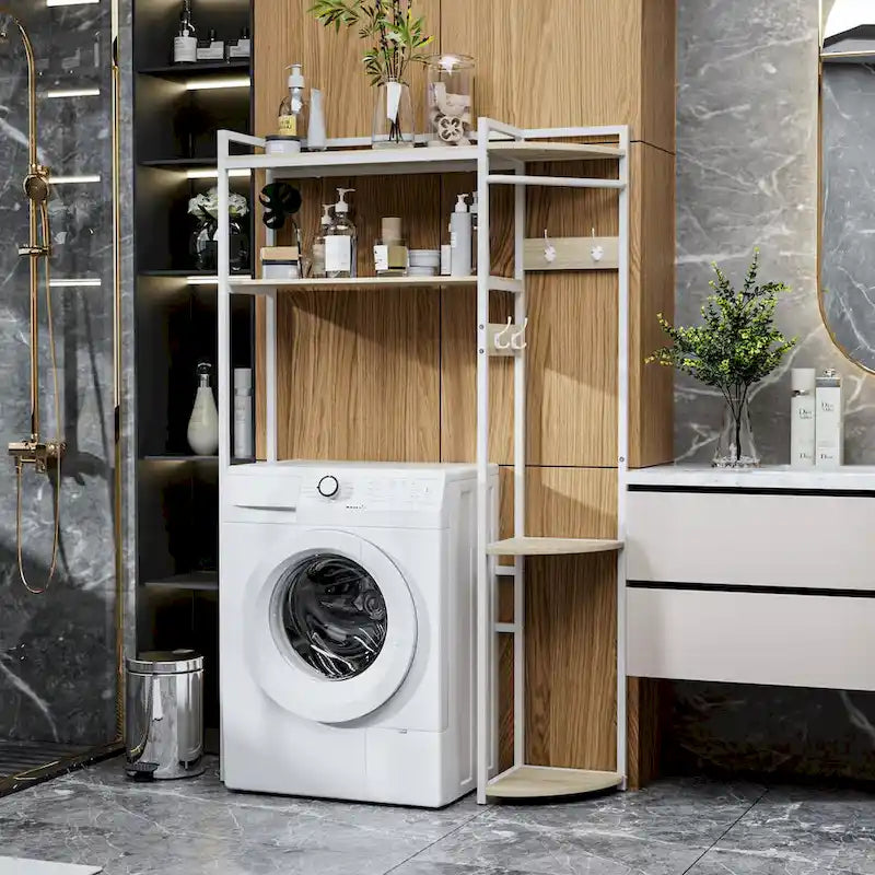 Grand meuble de rangement au-dessus des toilettes, étagère pour machine à laver, organisateur