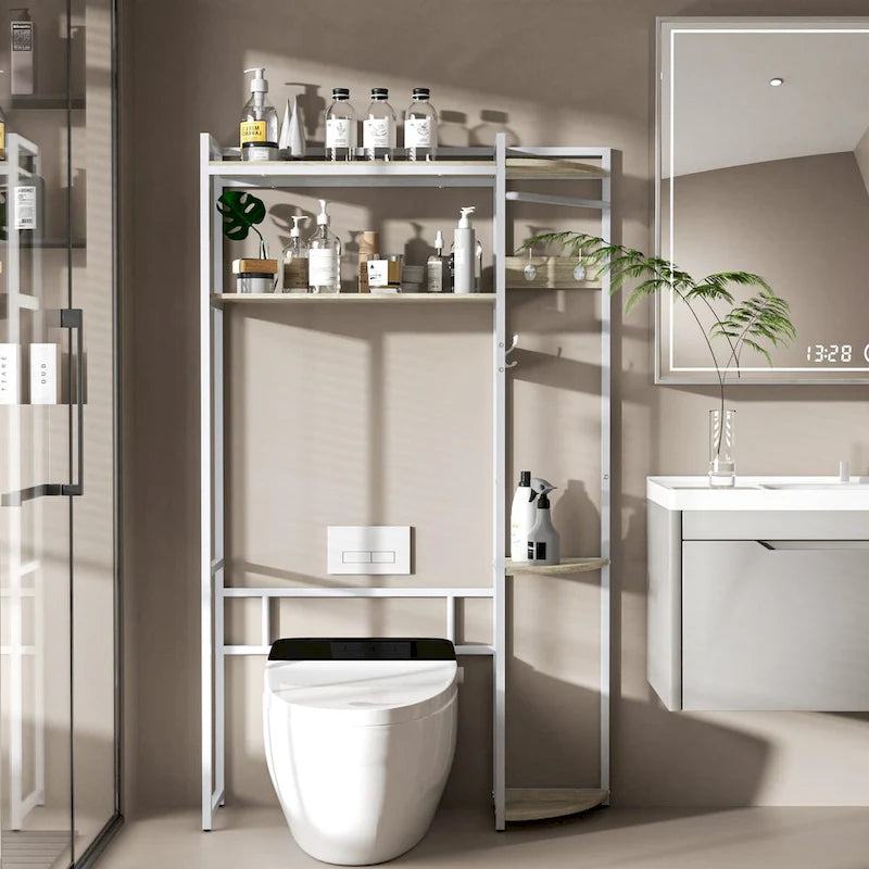Grand meuble de rangement au-dessus des toilettes, étagère pour machine à laver, organisateur