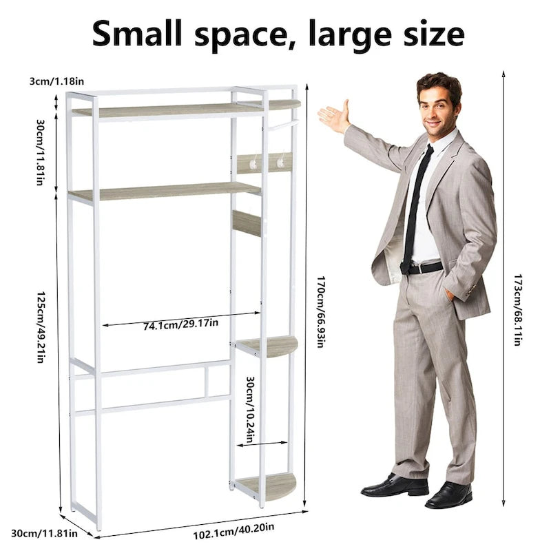 Grand meuble de rangement au-dessus des toilettes, étagère pour machine à laver, organisateur