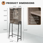 Meuble de rangement à installer au-dessus des toilettes, organisateur de salle de bain avec porte coulissante de style grange et étagères réglables, support de rangement - Voir photo