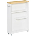 Meuble de salle de bain fin à roulettes, organisateur de rangement pour chambre ou salon, blanc