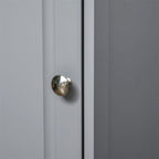 Armoire de rangement haute autoportante pour salle de bain avec étagère ouverte et porte