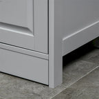 Armoire de rangement haute autoportante pour salle de bain avec étagère ouverte et porte