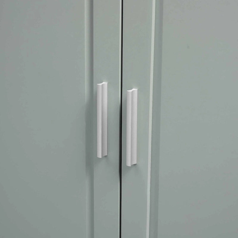 Armoire de rangement haute et large avec portes pour salle de bain/bureau, trois tiroirs, grise