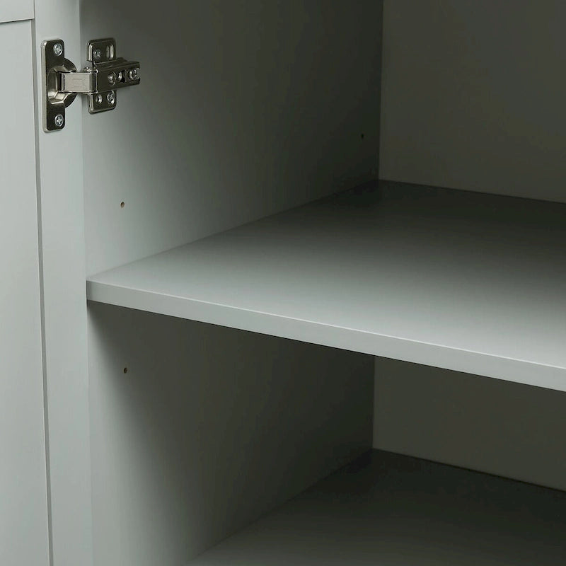 Armoire de rangement haute et large avec portes pour salle de bain/bureau, trois tiroirs, grise