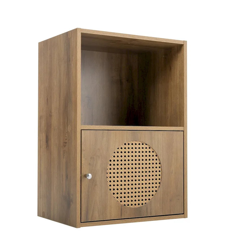 Armoire de rangement pour salle de bain, petite armoire de rangement, casier en rotin, armoire à une porte