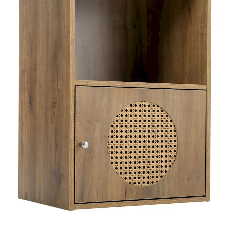 Armoire de rangement pour salle de bain, petite armoire de rangement, casier en rotin, armoire à une porte