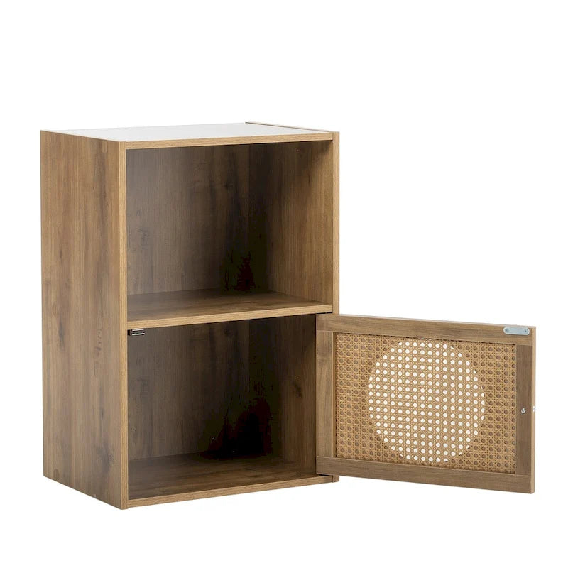 Armoire de rangement pour salle de bain, petite armoire de rangement, casier en rotin, armoire à une porte
