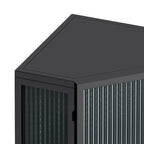 Armoire à linge d'angle au sol avec porte en verre trempé, dimensions : 56,5 cm (L) x 42 cm (P) x 80 cm (H)